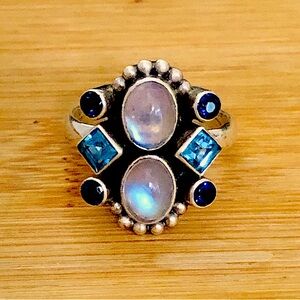 $76  Nicky Butler Estate Ring  Sterling Silver  Size 9  Marked NB 925 INDIA